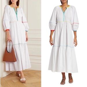 STAUD Demi maxi tiered white dress